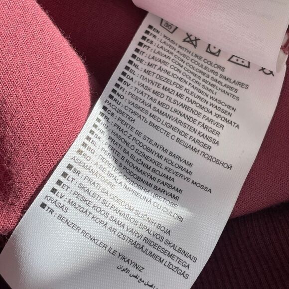 Converse Women's Polka Dot Speckled Large Logo Hoodie Sweatshirt Size XS Maroon - Picture 8 of 9